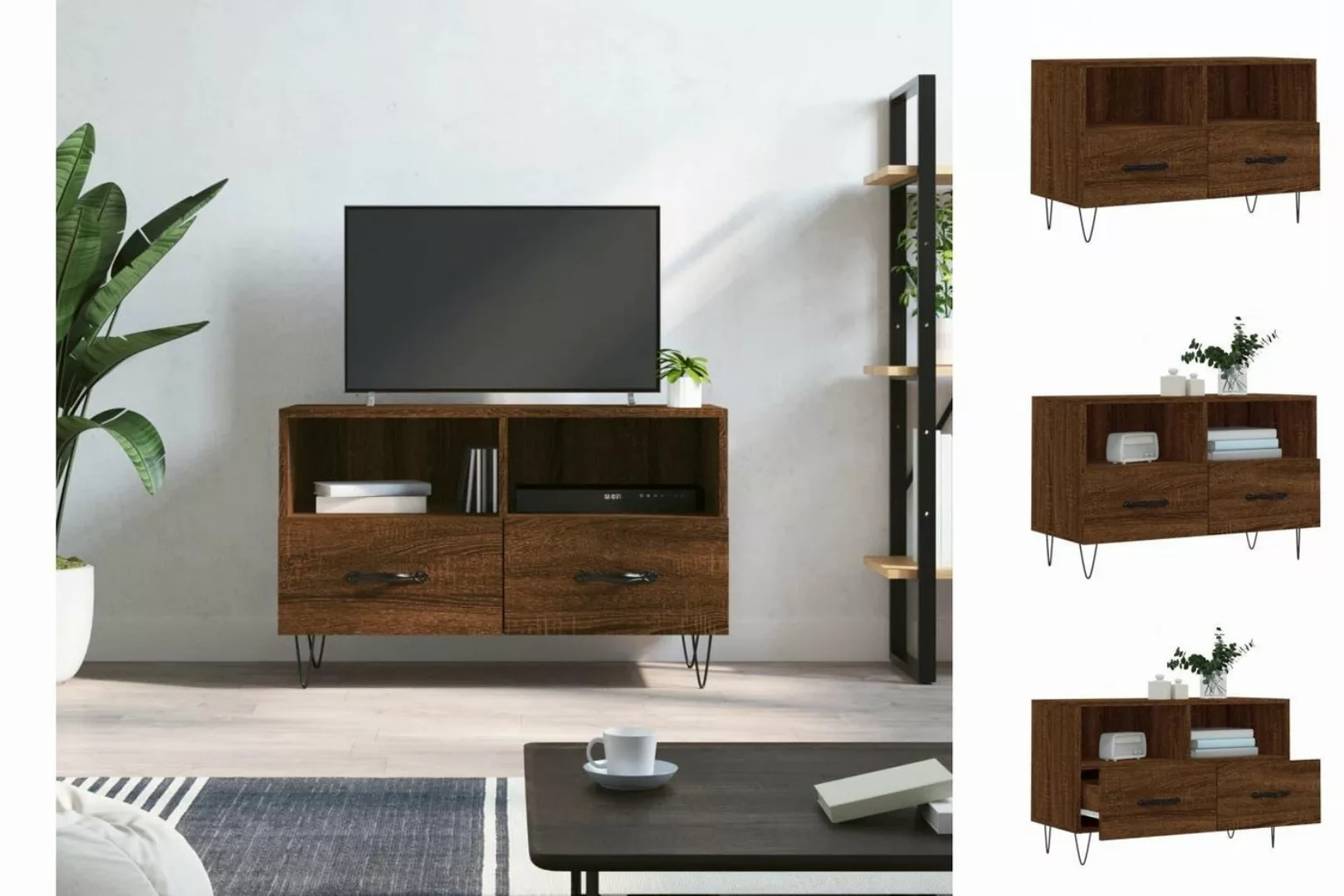 vidaXL TV-Schrank TV-Schrank Braun Eichen-Optik 80x36x50 cm Holzwerkstoff günstig online kaufen