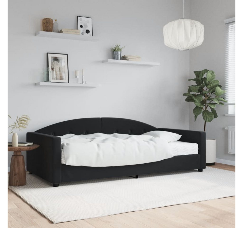 vidaXL Gästebett Gästebett Tagesbett mit Matratze Schwarz 100x200 cm Samt B günstig online kaufen