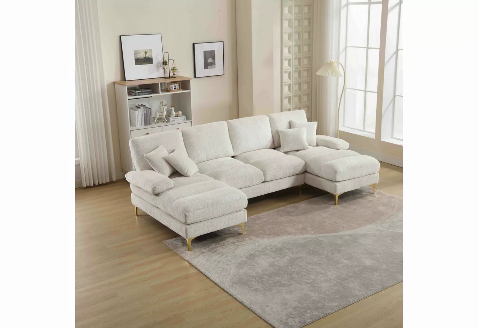 HAUSS SPLOE Sofa U-förmiges modulares Sofa Weiches Couch mit Polstern Schla günstig online kaufen