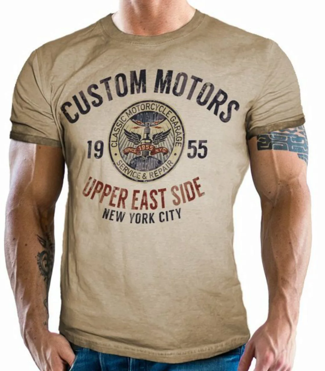 GASOLINE BANDIT® T-Shirt für Biker und Racing Fans: Custom Motors NYC günstig online kaufen
