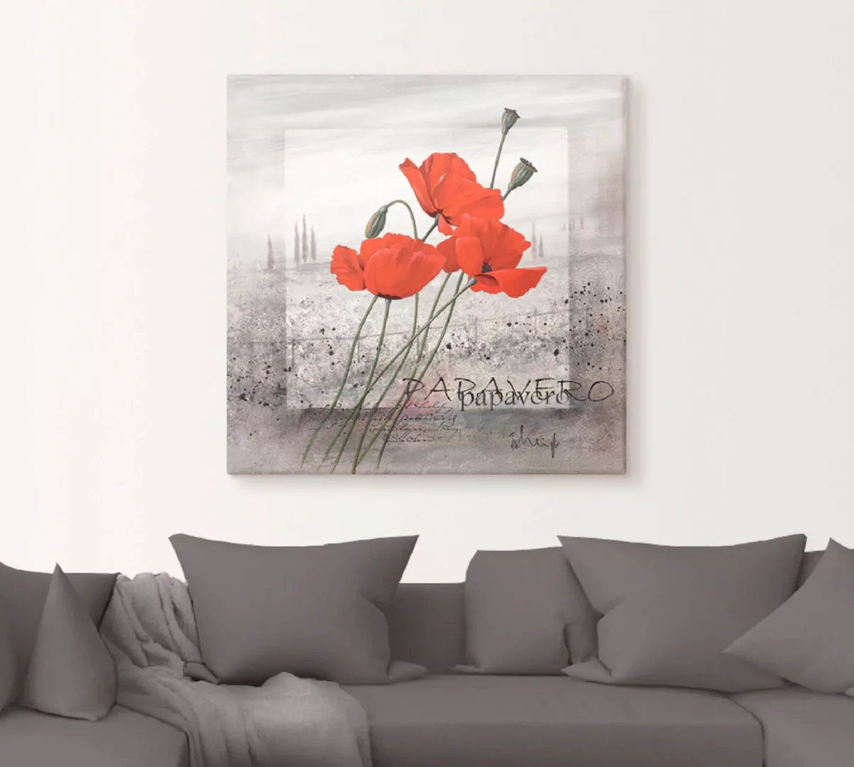 Artland Wandbild "Mohnblumen", Blumen, (1 St.), als Leinwandbild, Poster, W günstig online kaufen