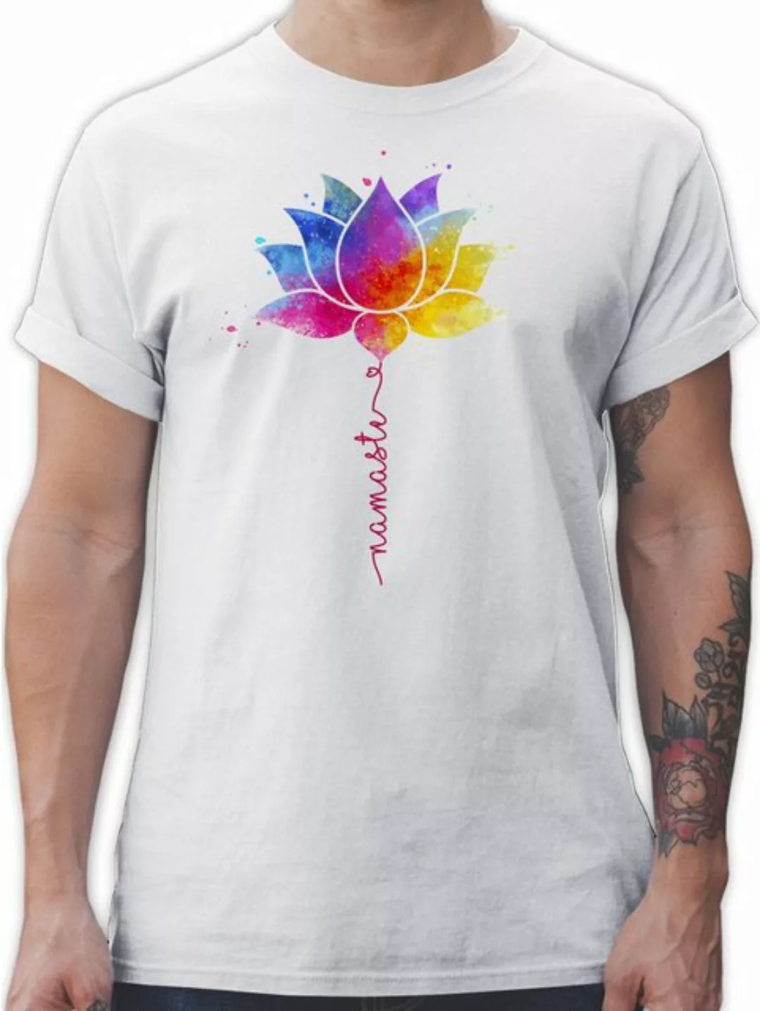 Shirtracer T-Shirt Namaste Lotusblüte Meditation Yoga Mandala Spirit Yoga günstig online kaufen
