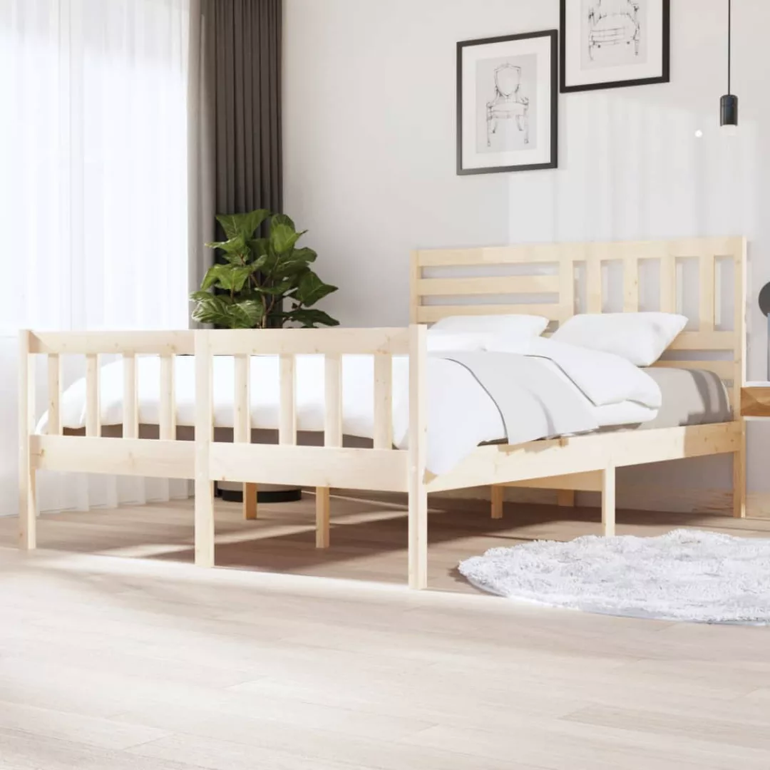 vidaXL Bettgestell Massivholzbett 150x200 cm 5FT King Size Bett Bettrahmen günstig online kaufen