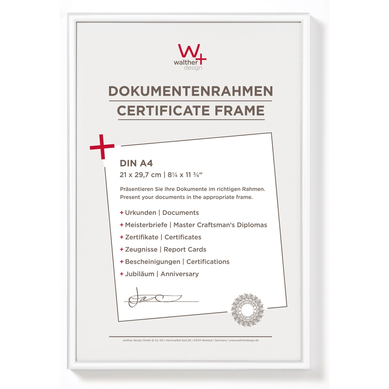 walther design New Lifestyle Kunststoff Bilderrahmen 21x29,7 cm KV130W günstig online kaufen