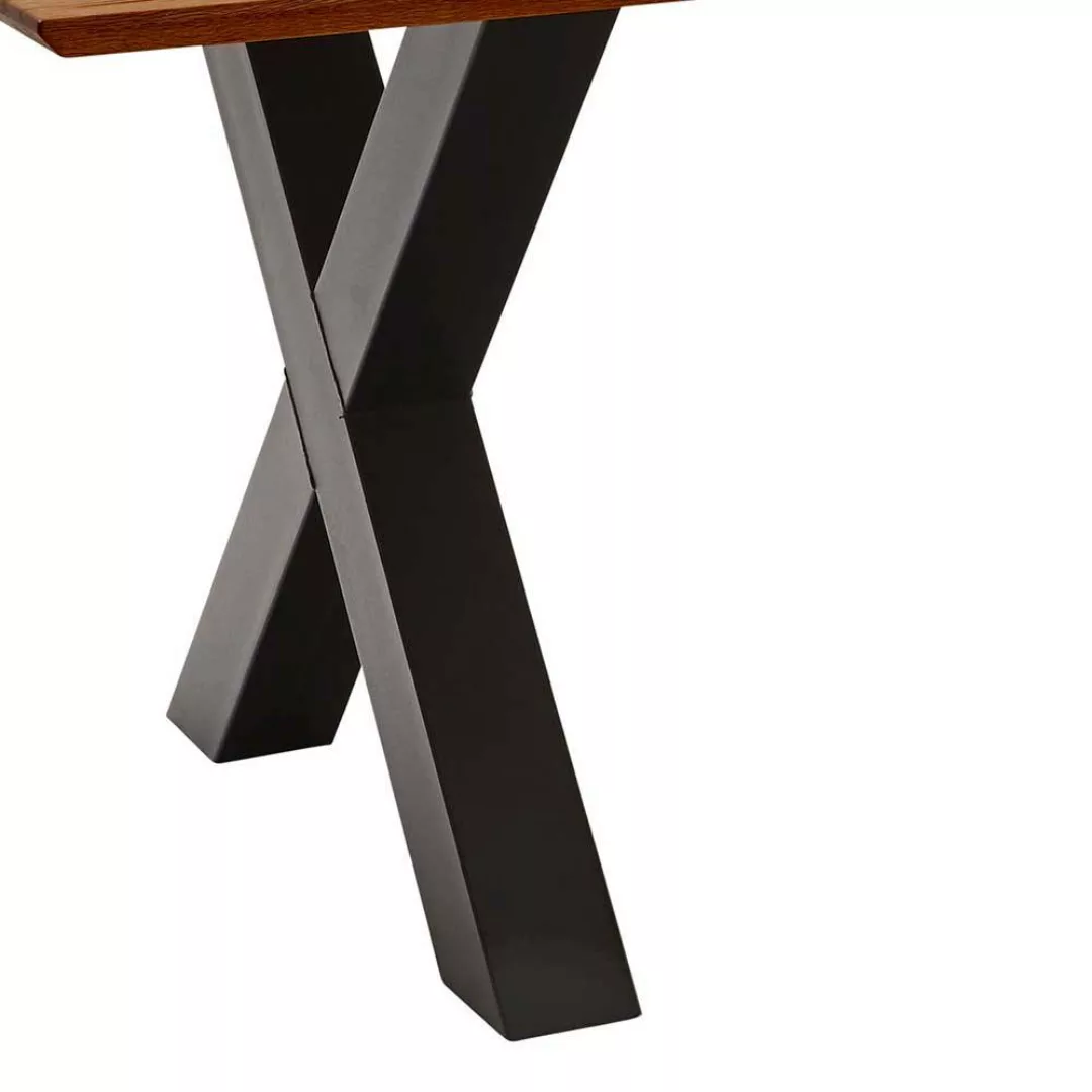 X Gestell Tisch mit Massivholzplatte Zerreiche günstig online kaufen