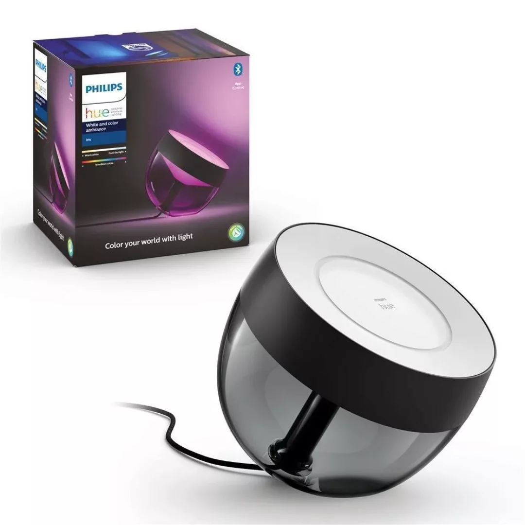 Philips Hue White & Color Ambiance Tischleuchte Iris in Schwarz 570lm inkl. günstig online kaufen