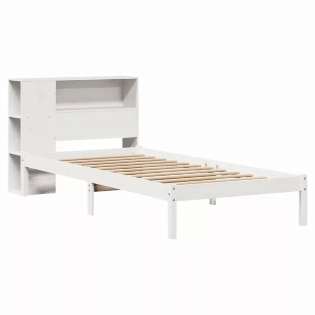 vidaXL Bett Massivholzbett mit Regal ohne Matratze Weiß 75x190 cm Kiefer günstig online kaufen