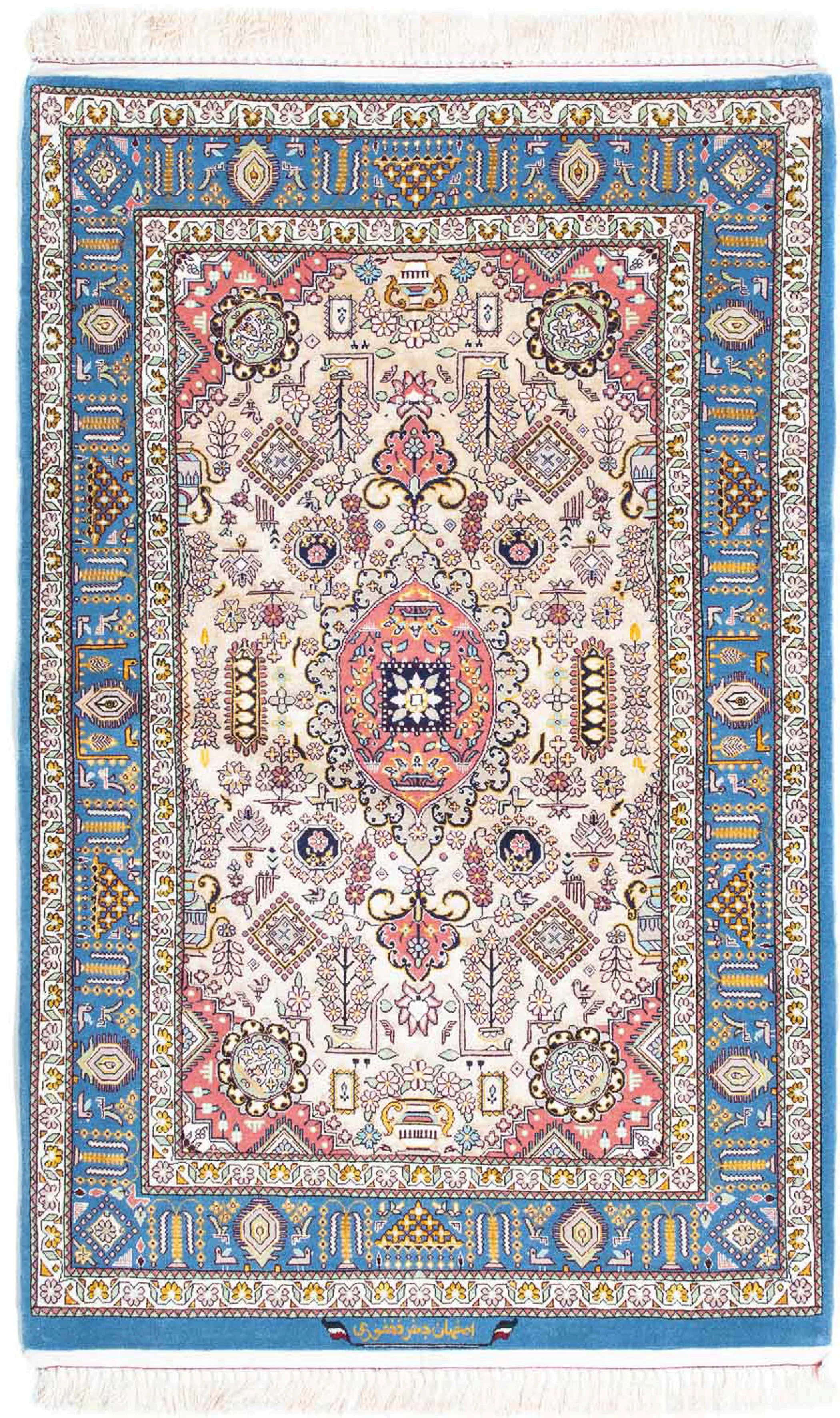 morgenland Orientteppich »Perser - Isfahan - Premium - 126 x 83 cm - hellbl günstig online kaufen