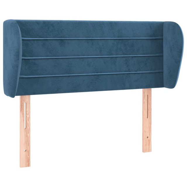 vidaXL Bett, Kopfteil mit Ohren Dunkelblau 93x23x78/88 cm Samt günstig online kaufen