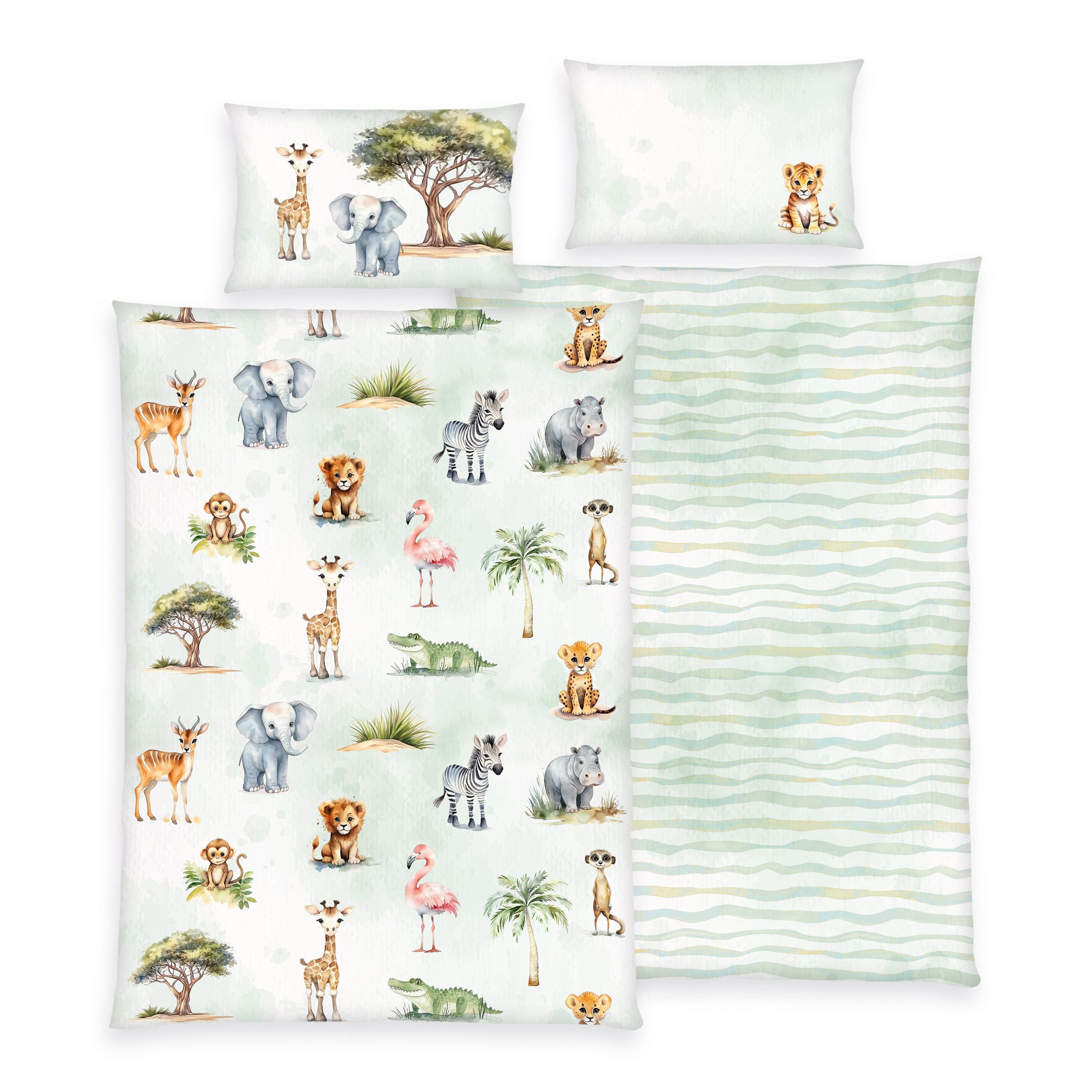 Brilliant Kinderbettwäsche / Safari-Tiere / 135x200cm, günstig online kaufen