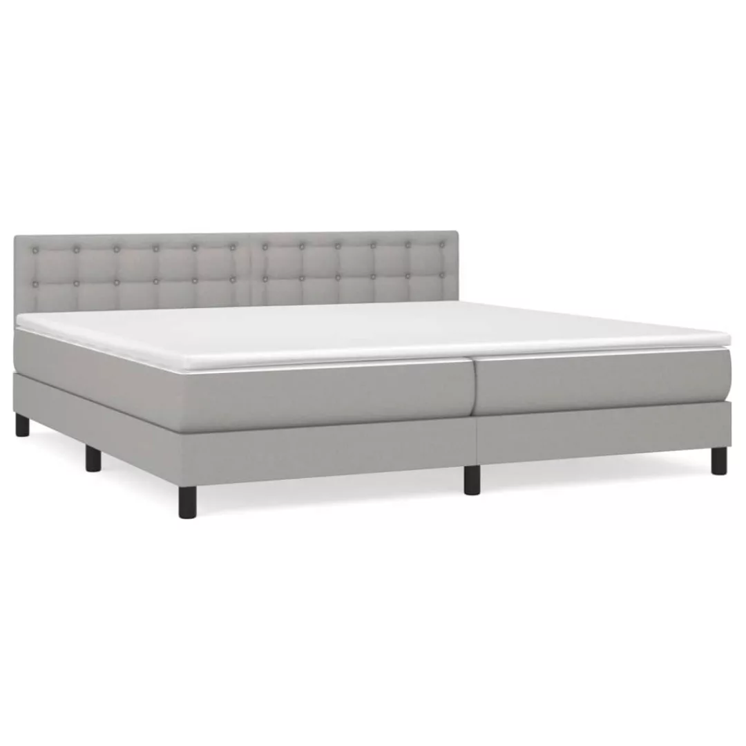 Vidaxl Boxspringbett Mit Matratze Hellgrau 200x200 Cm Stoff günstig online kaufen
