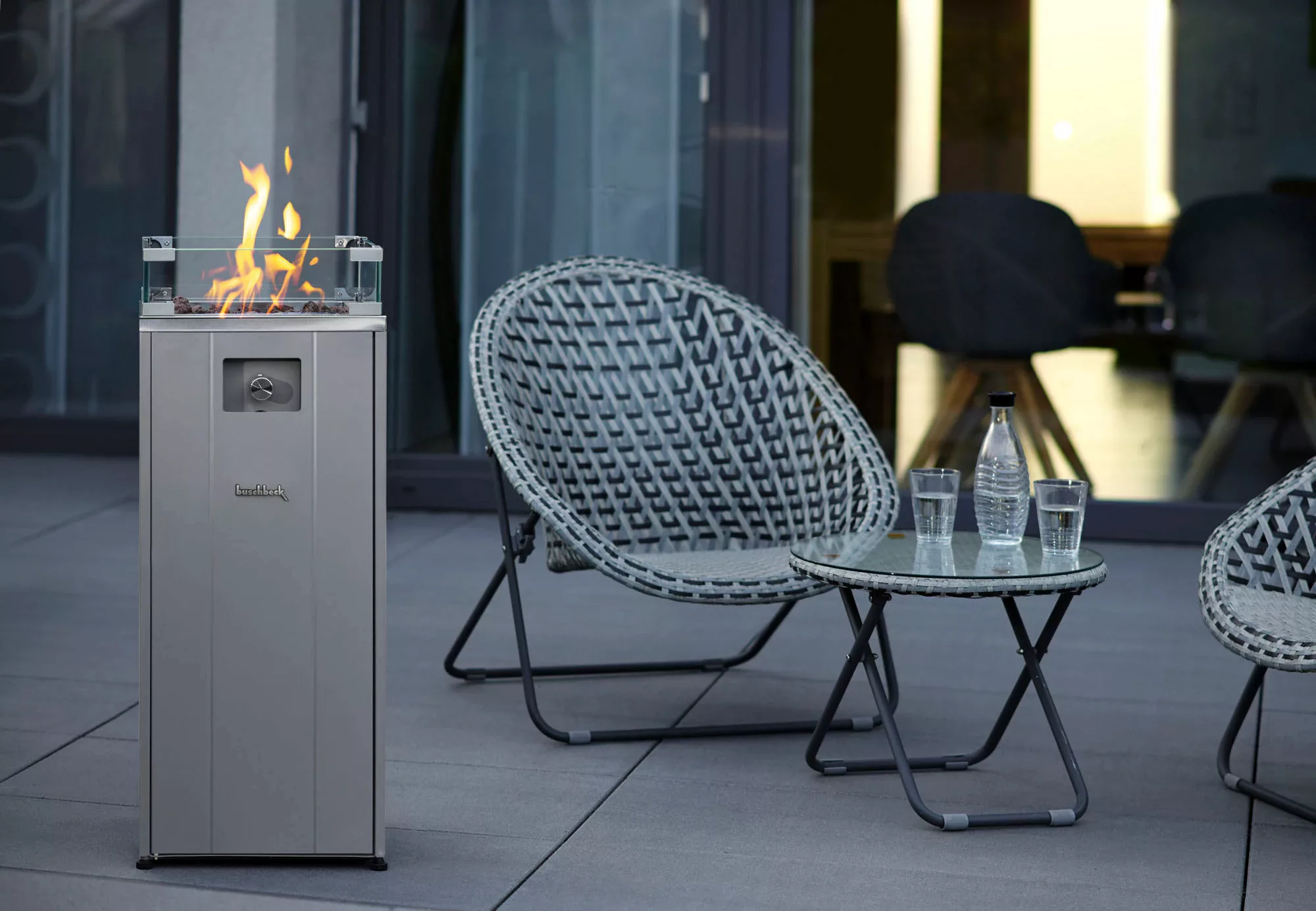 Buschbeck Terassenheizer Loungefeuer Malta Grau 7,5 kW günstig online kaufen