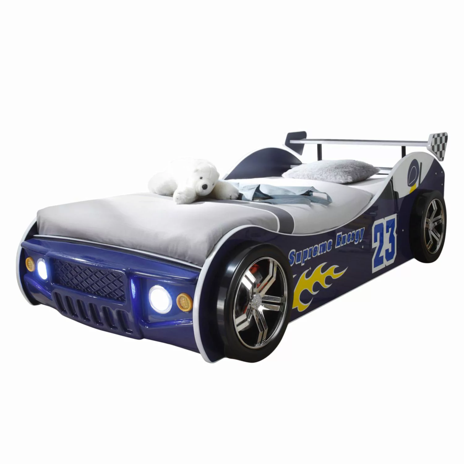 90x200 Autobett inkl Beleuchtung ENERGY von Begabino Blau Glanz günstig online kaufen