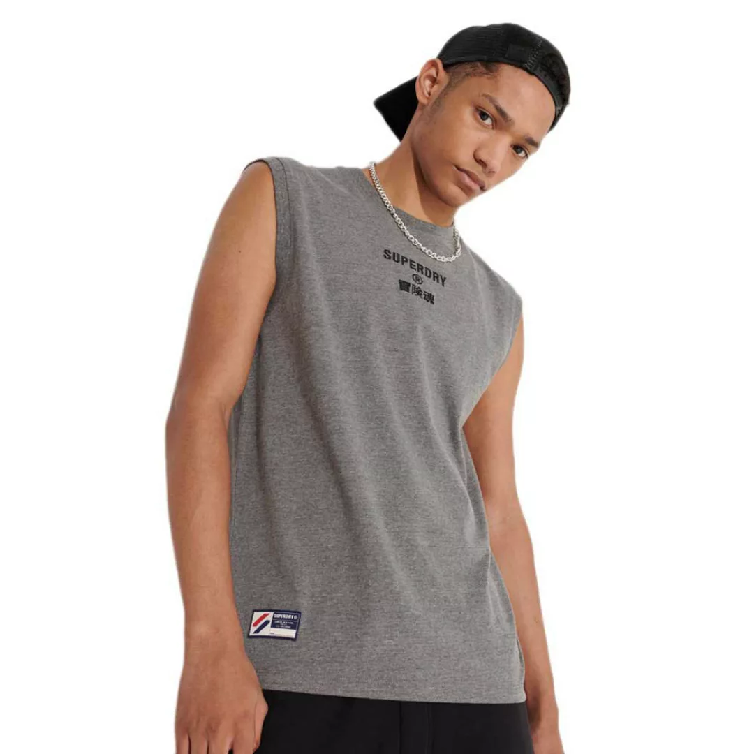 Superdry Corporate Logo Ärmelloses T-shirt XL Dark Charcoal Marl günstig online kaufen