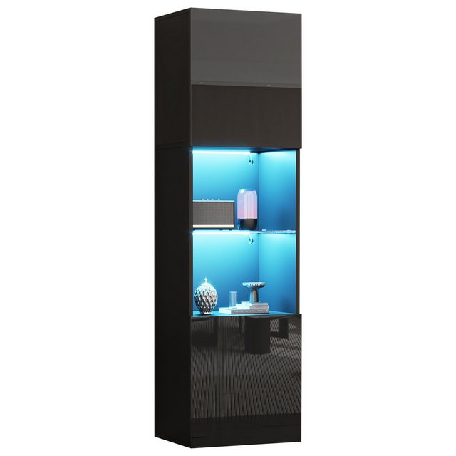 OKWISH Vitrine Vitrinenschrank in Hochglanz (Highboard, Aufbewahrungsschran günstig online kaufen