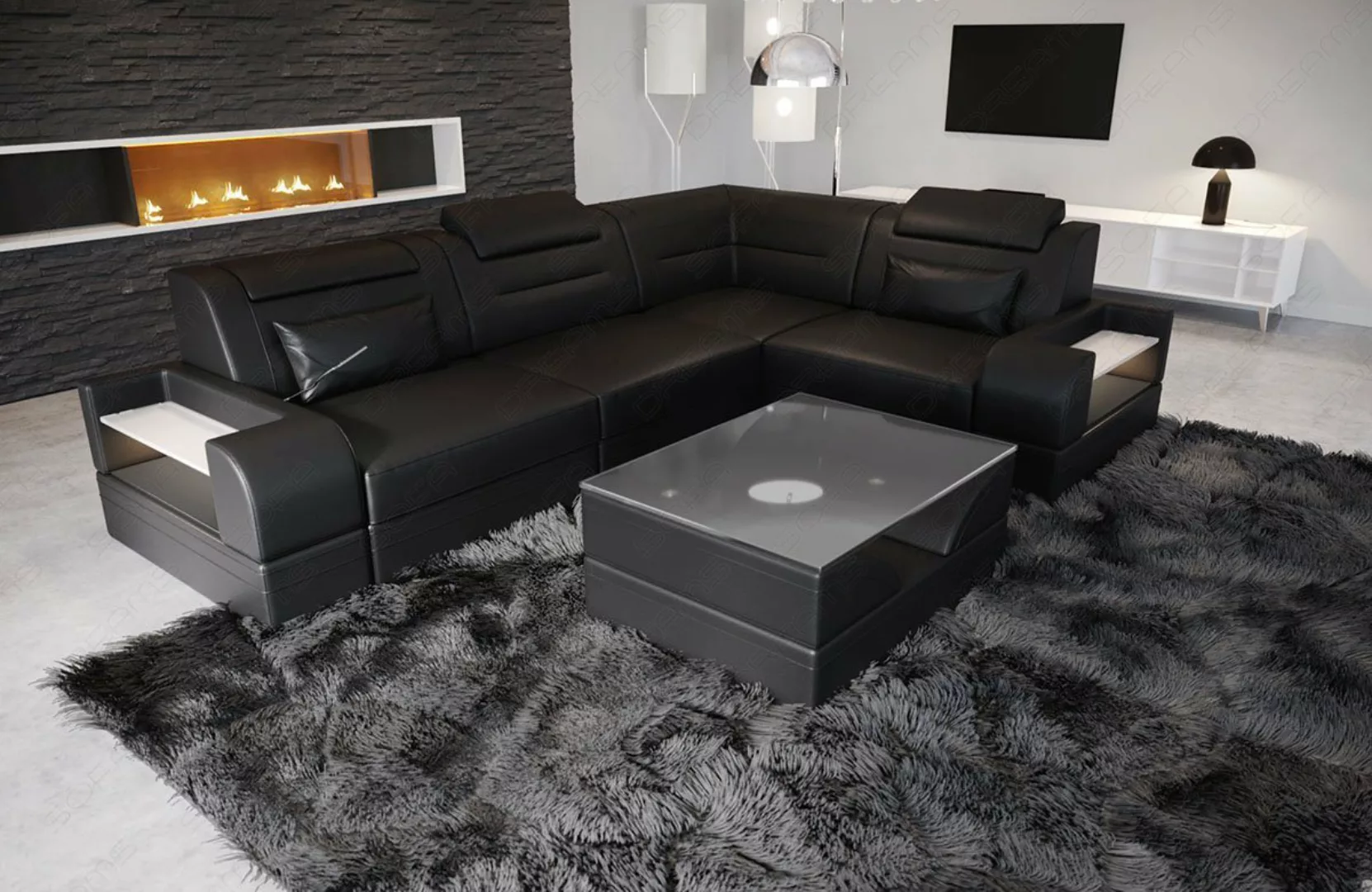 Sofa Dreams Ecksofa Ledercouch Sofa Trivento L Form kurz Leder Sofa, L-Form günstig online kaufen