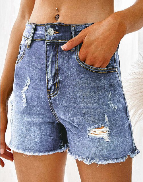 CHENIN Jeansshorts Lässige denim-shorts mit gerader waschung Strapazierfähi günstig online kaufen