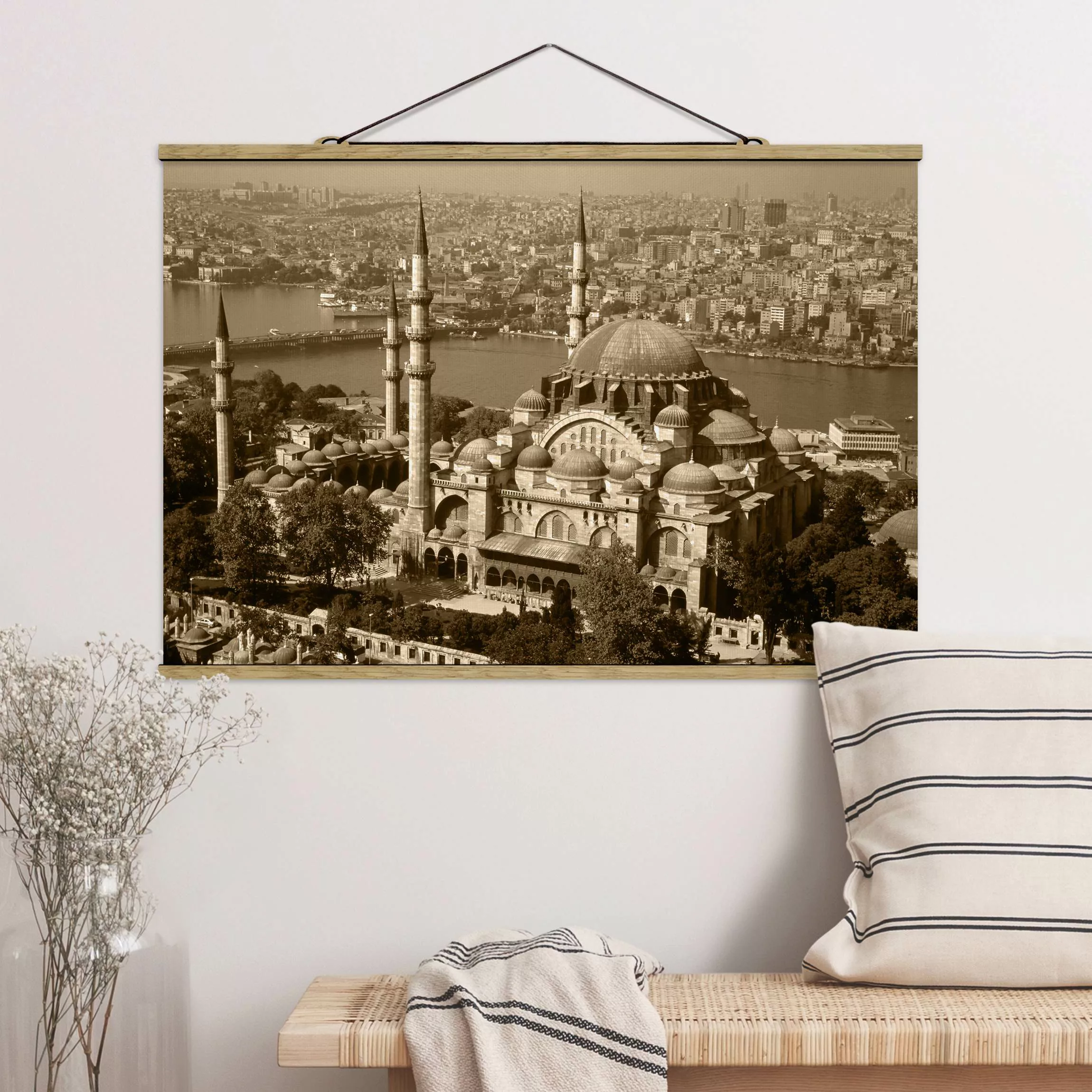Stoffbild Architektur mit Posterleisten - Querformat Old Mosque günstig online kaufen