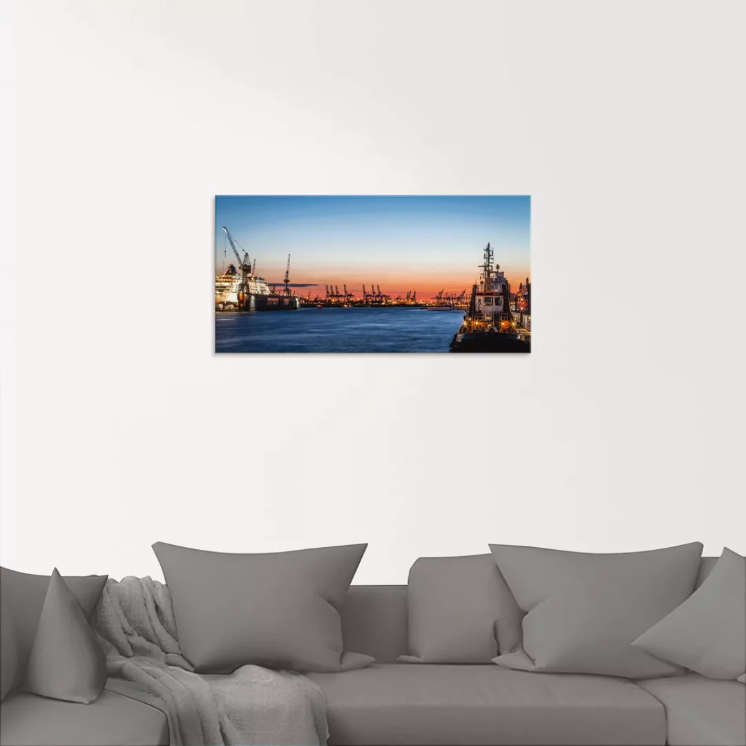 Artland Glasbild »Hamburger Hafen«, Deutschland, (1 St.) günstig online kaufen