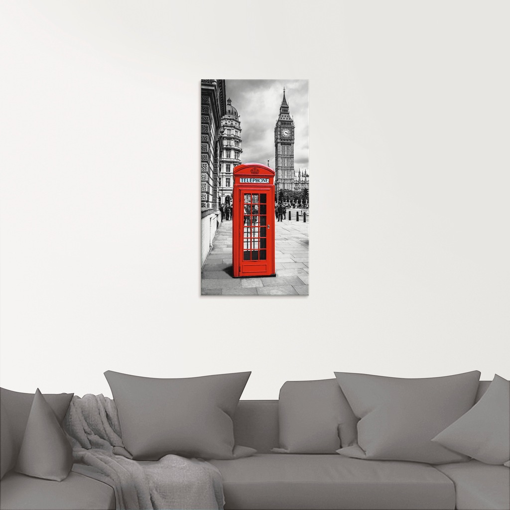 Artland Glasbild "London Telefonzelle I", Architektonische Elemente, (1 St. günstig online kaufen
