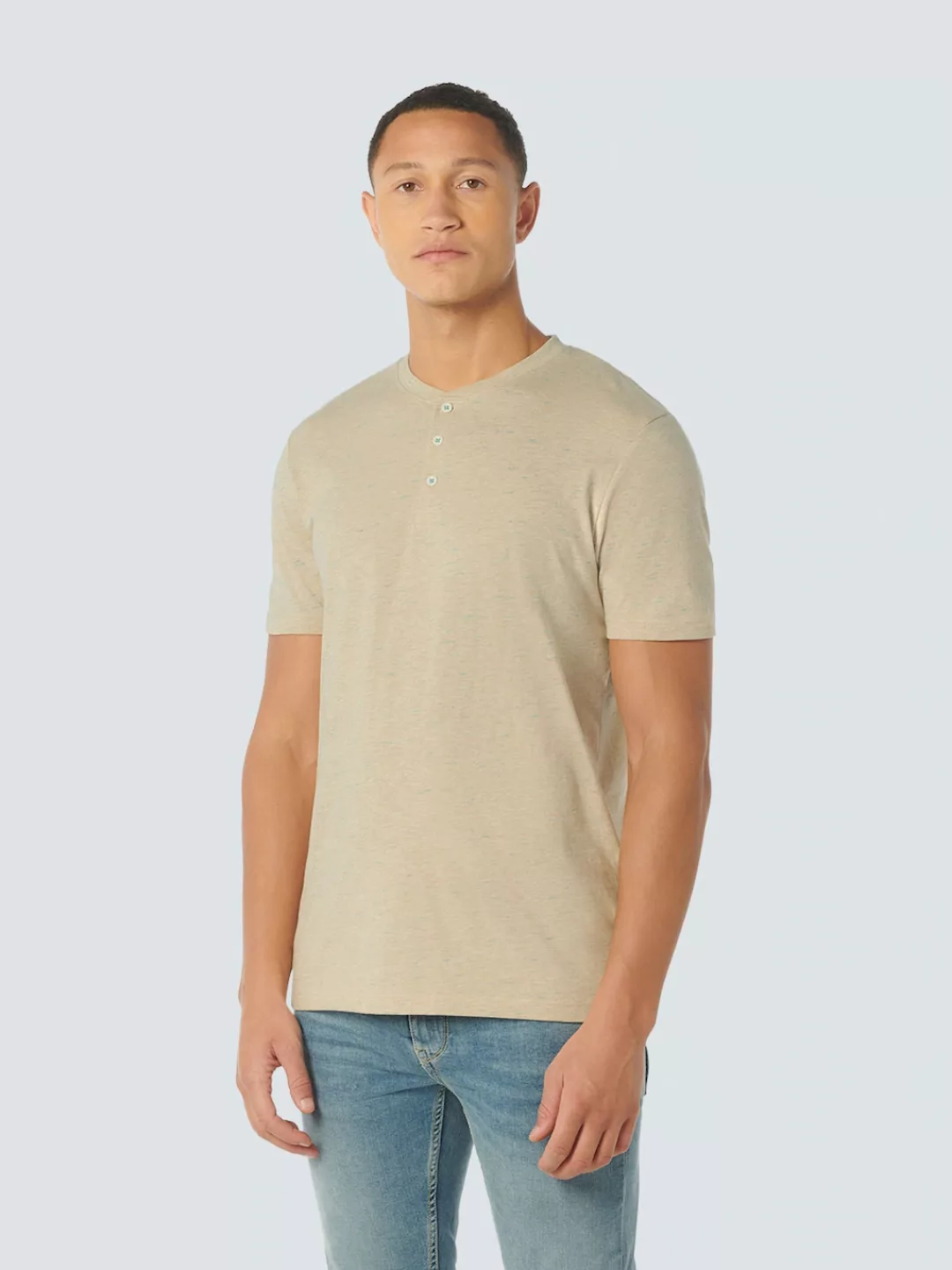 NO EXCESS T-Shirt mit kurzer Knopfleiste am Kragen günstig online kaufen
