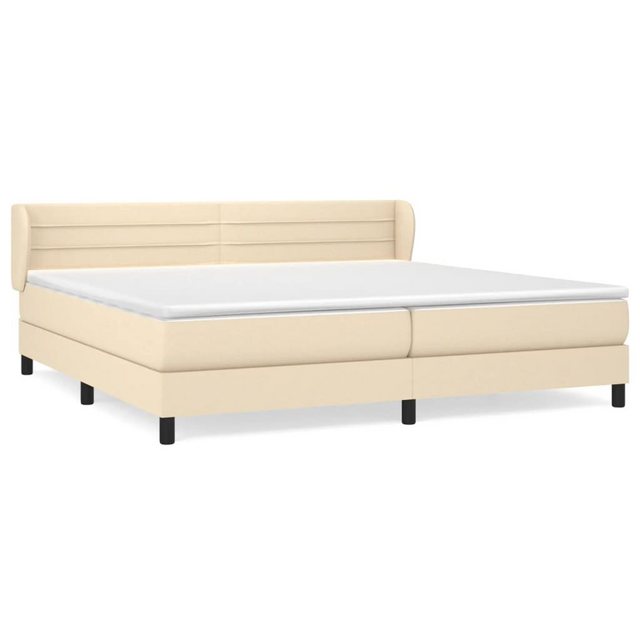 vidaXL Boxspringbett Boxspringbett mit Matratze Creme 200x200 cm Stoff Bett günstig online kaufen