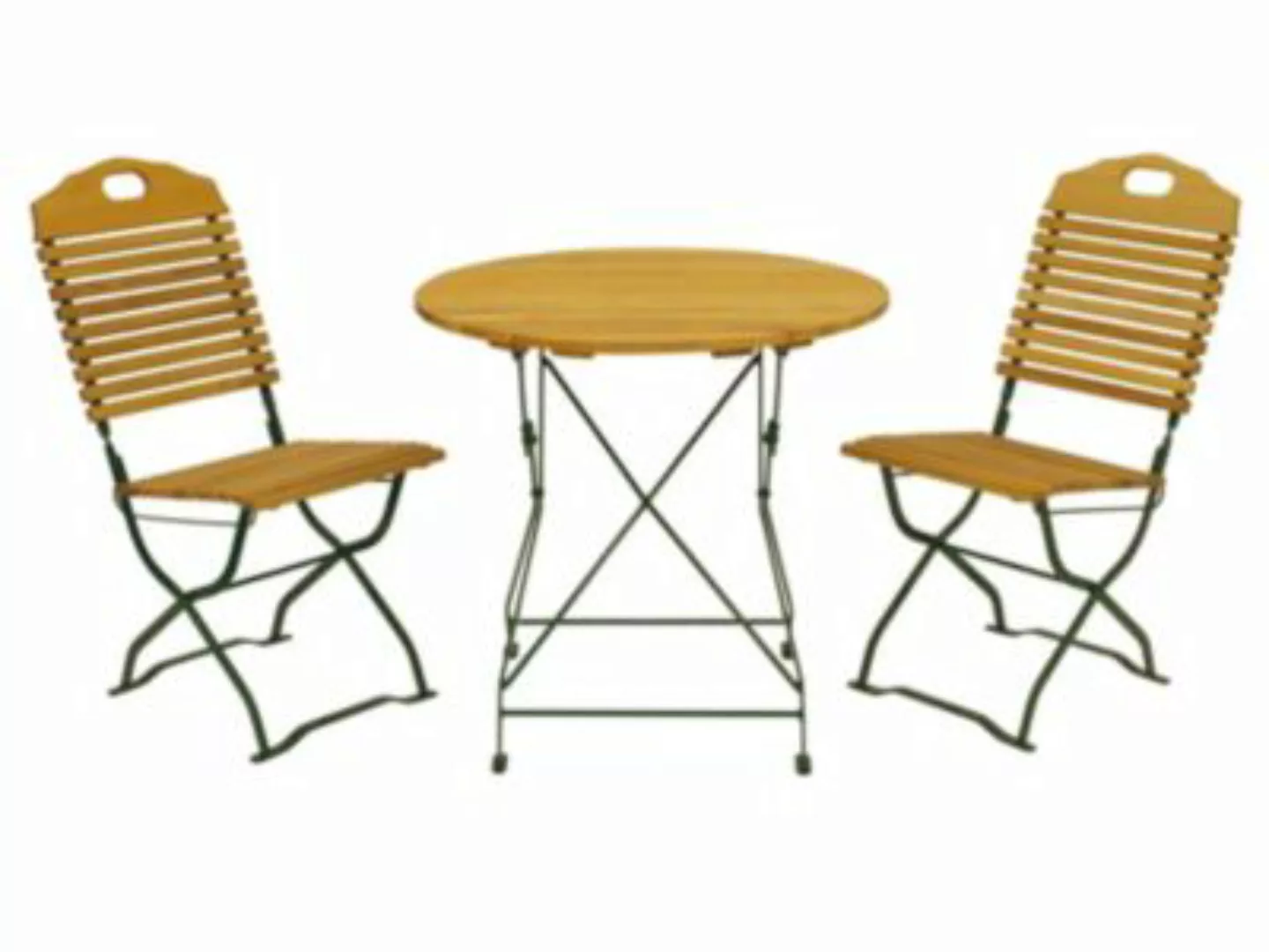 DEGAMO® Kurgarten - Garnitur BAD TÖLZ 3-teilig (2x Stuhl, 1x Tisch 77cm run günstig online kaufen