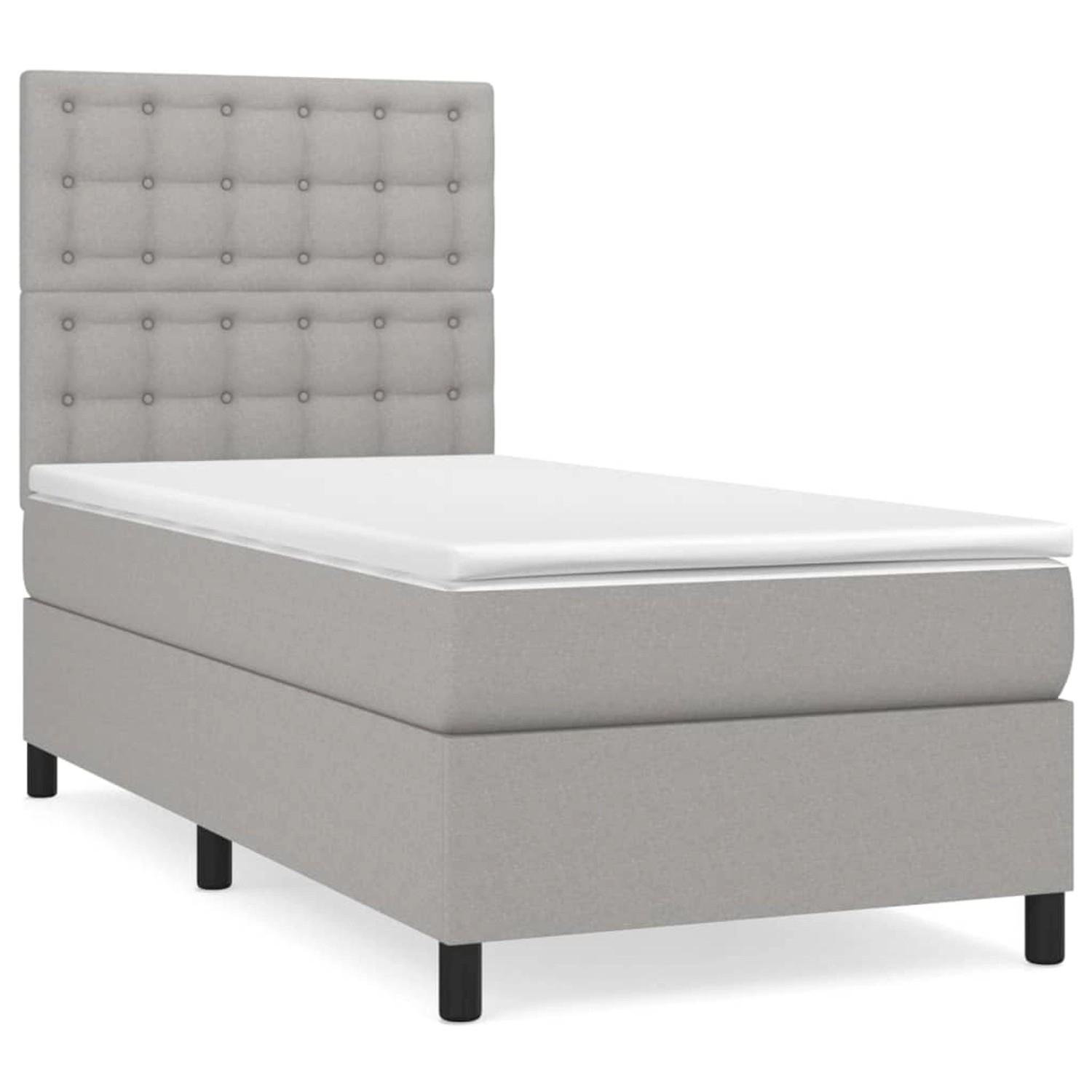 vidaXL Boxspringbett mit Matratze Hellgrau 80x200 cm Stoff1400149 günstig online kaufen