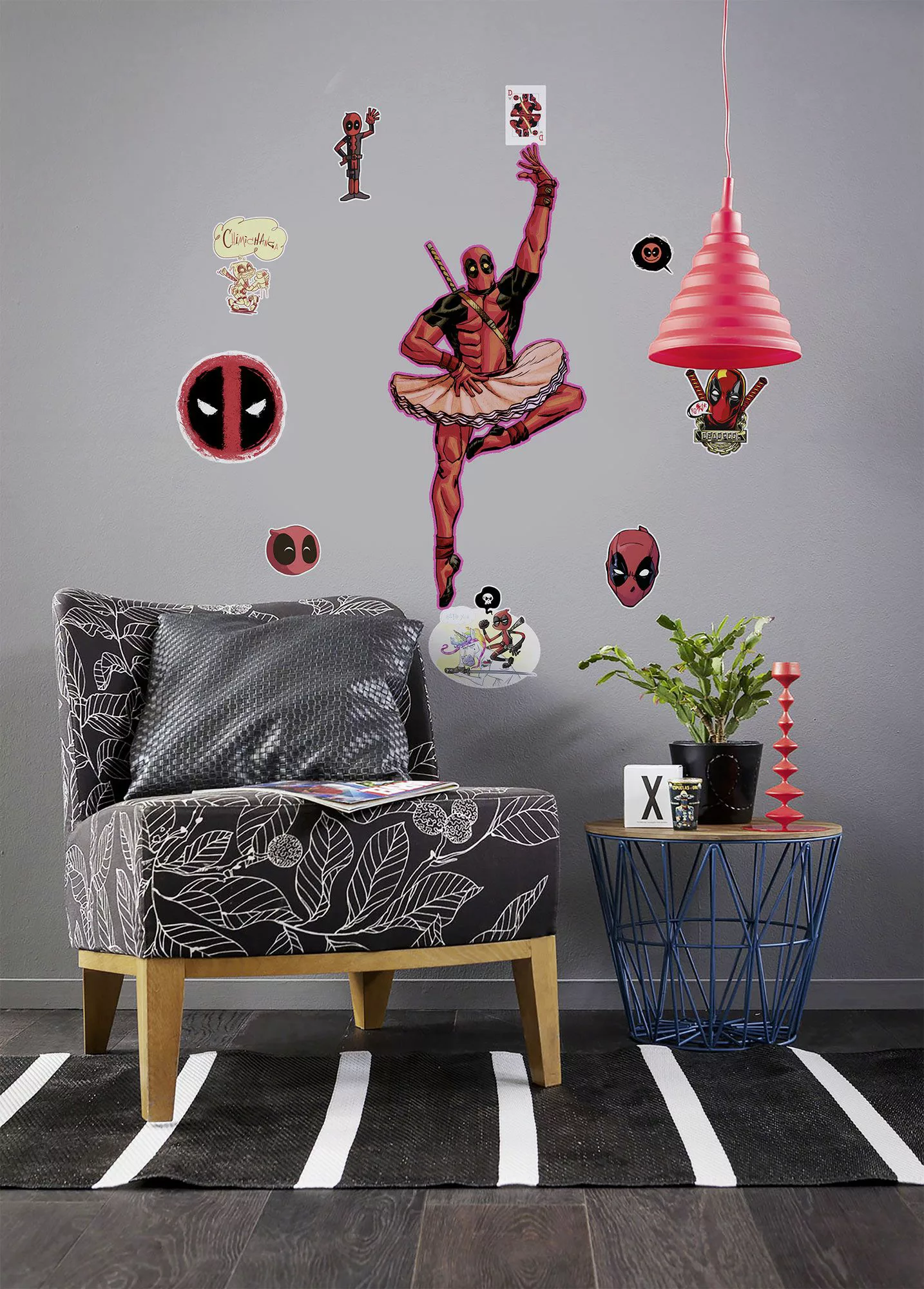 KOMAR Wandtattoo - Deadpool Derppool  - Größe 50 x 70 cm mehrfarbig Gr. one günstig online kaufen