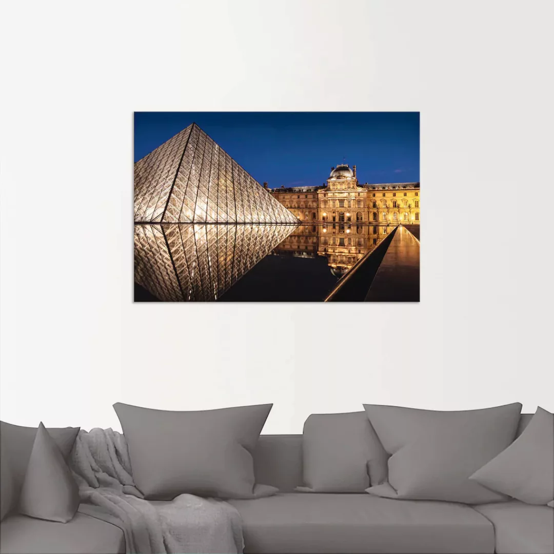 Artland Alu-Dibond-Druck »Glaspyramide Musée du Louvre, Paris«, Gebäude, (1 günstig online kaufen