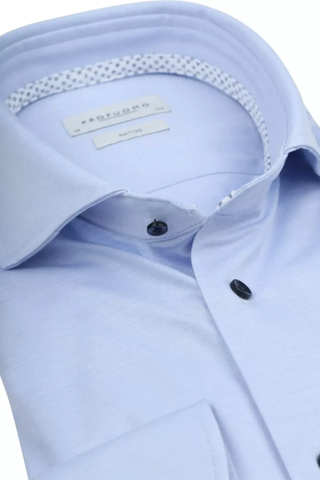 Profuomo Hemd Knitted Slim Fit Hellblau Melange - Größe 41 günstig online kaufen