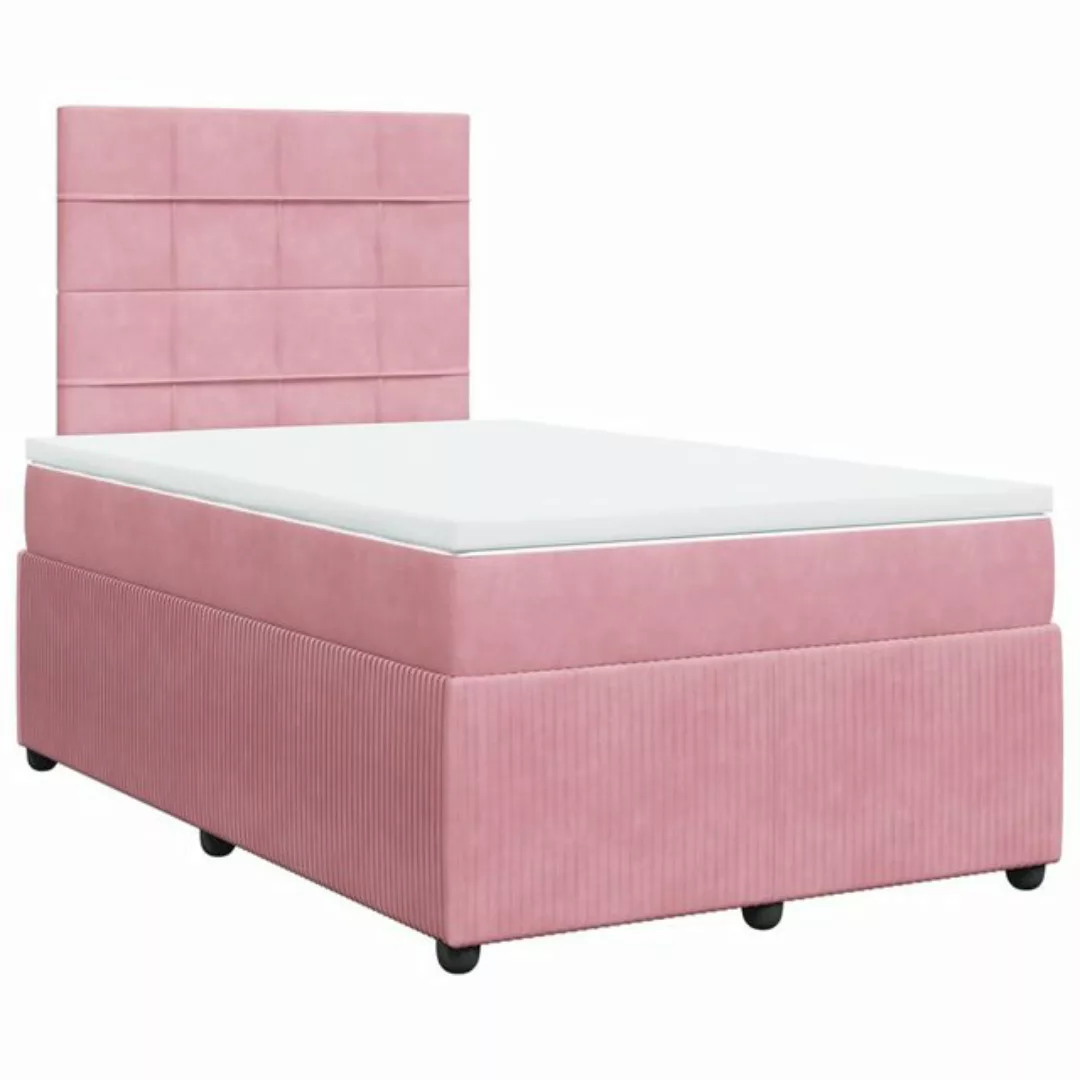 vidaXL Bett Boxspringbett mit Matratze Rosa 120x190 cm Samt günstig online kaufen