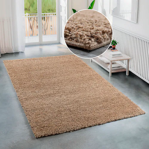 Home affaire Hochflor-Teppich »Shaggy 30«, rechteckig, Teppich, Uni Farben, günstig online kaufen