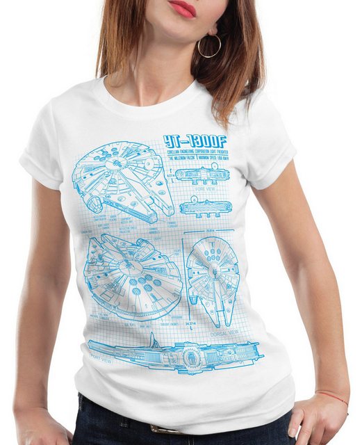 style3 T-Shirt Millennium Falcon star krieg wars imperium der sterne vader günstig online kaufen