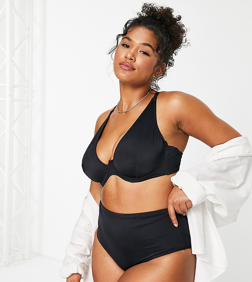 ASOS DESIGN Curve – Mix and Match – Bügel-Bikinioberteil mit gestufter Vord günstig online kaufen