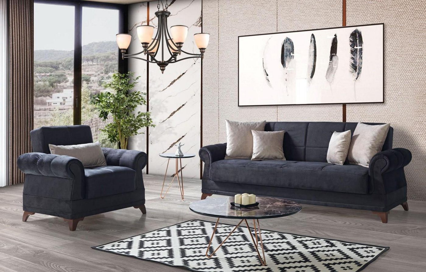 Xlmoebel Sofa Modernes Textil-Sofa-Set mit 3-Sitzer und einem Sessel, luxur günstig online kaufen