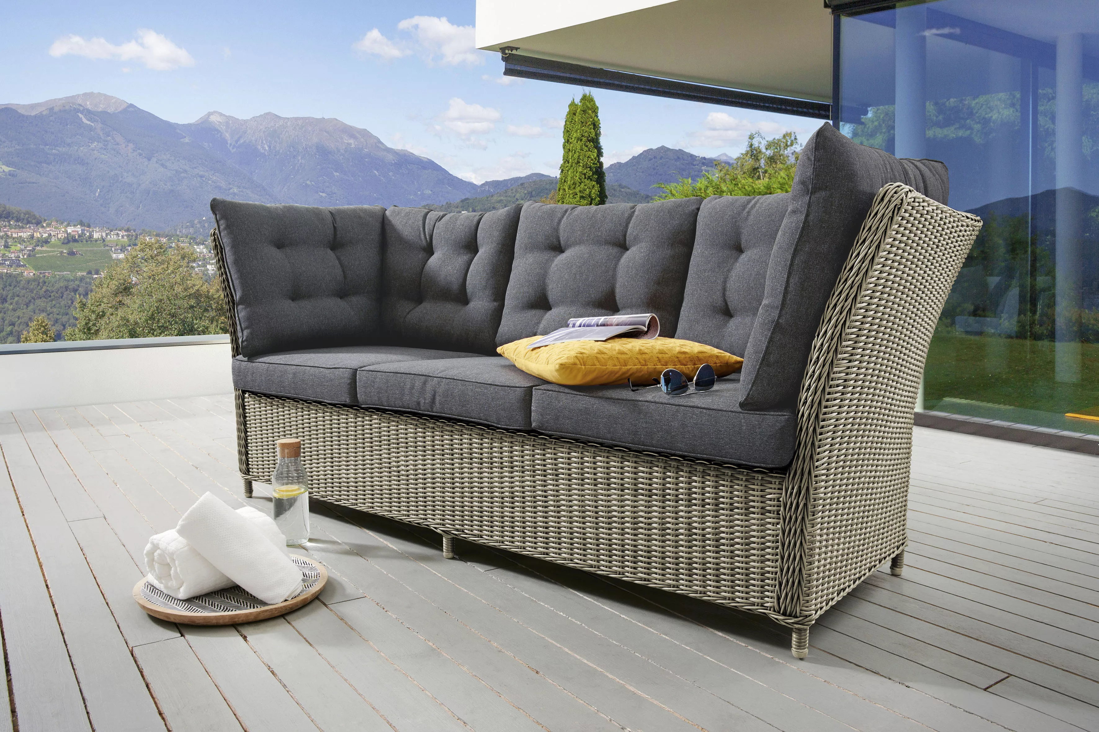 Destiny Loungesofa "PALMA", Polyrattan, 3 Sitzplätze, inkl. Auflagen günstig online kaufen