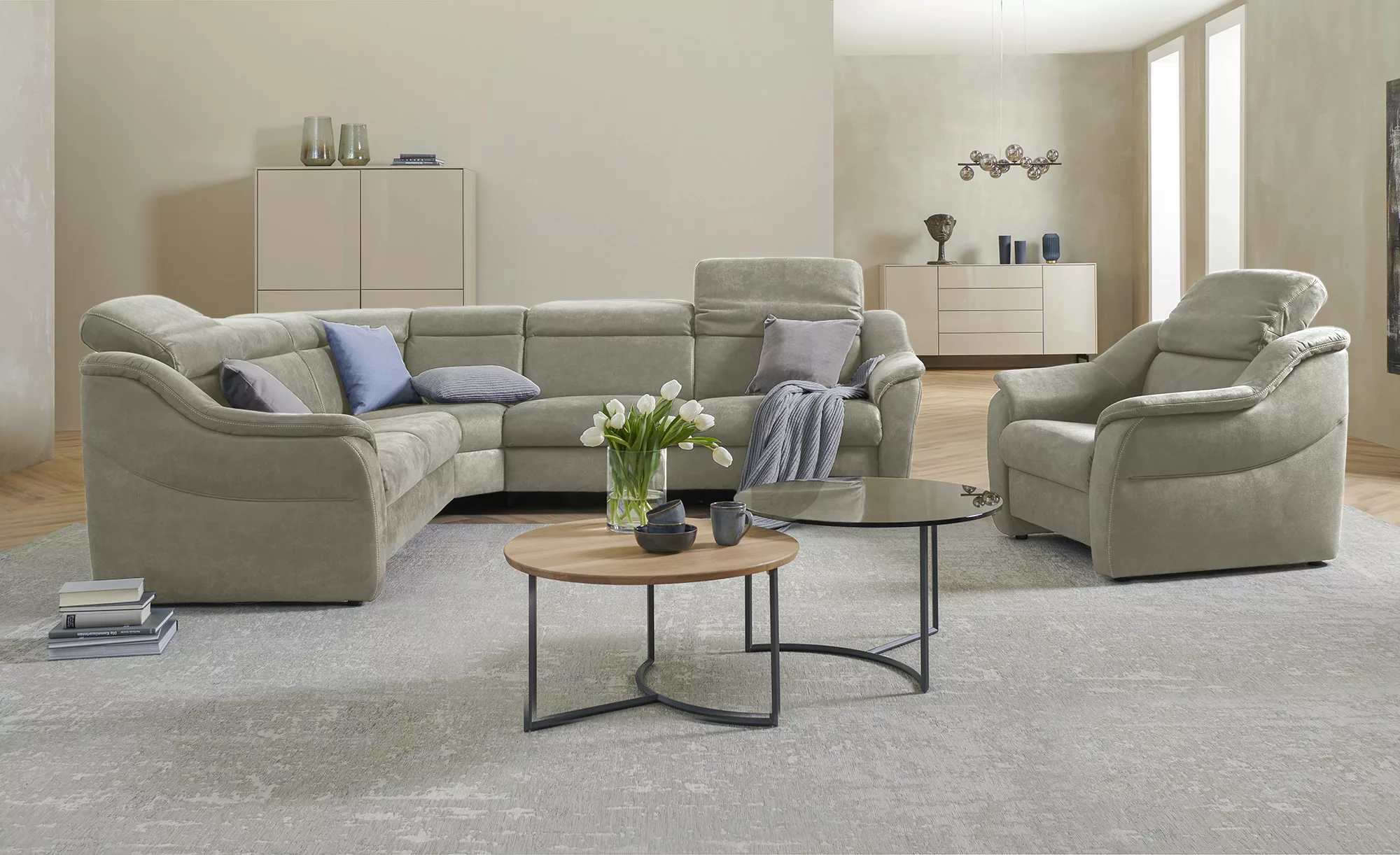 himolla Ecksofa  9707 ¦ grau ¦ Maße (cm): B: 291 H: 84 T: 261.0 Polstermöbe günstig online kaufen