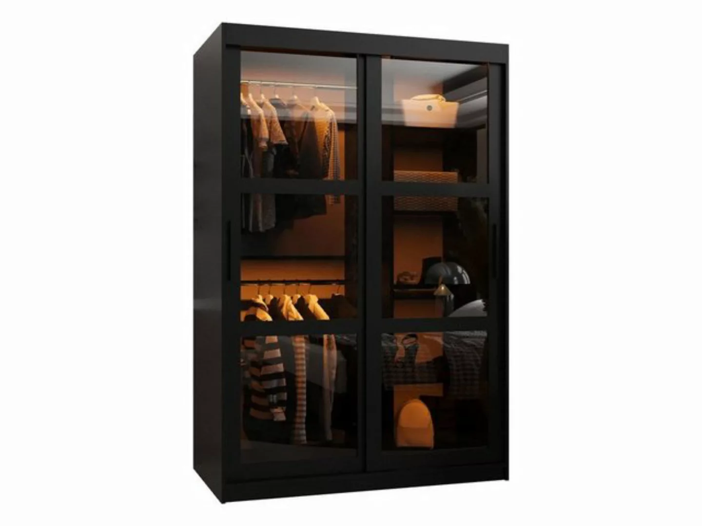 MIRJAN24 Kleiderschrank Dome 120 (mit zwei Schiebetüren) Fronten mit Rauchg günstig online kaufen