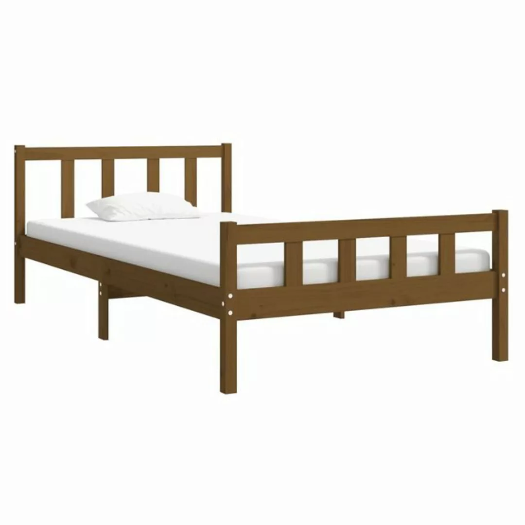 vidaXL Bett Massivholzbett Honigbraun 100x200 cm günstig online kaufen
