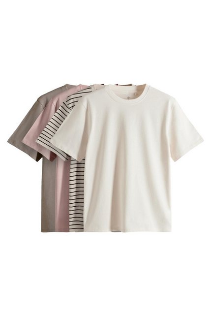 The Set T-Shirt The Set Relaxed Fit T-Shirts aus Baumwolle, 4 Stk. (4-tlg) günstig online kaufen