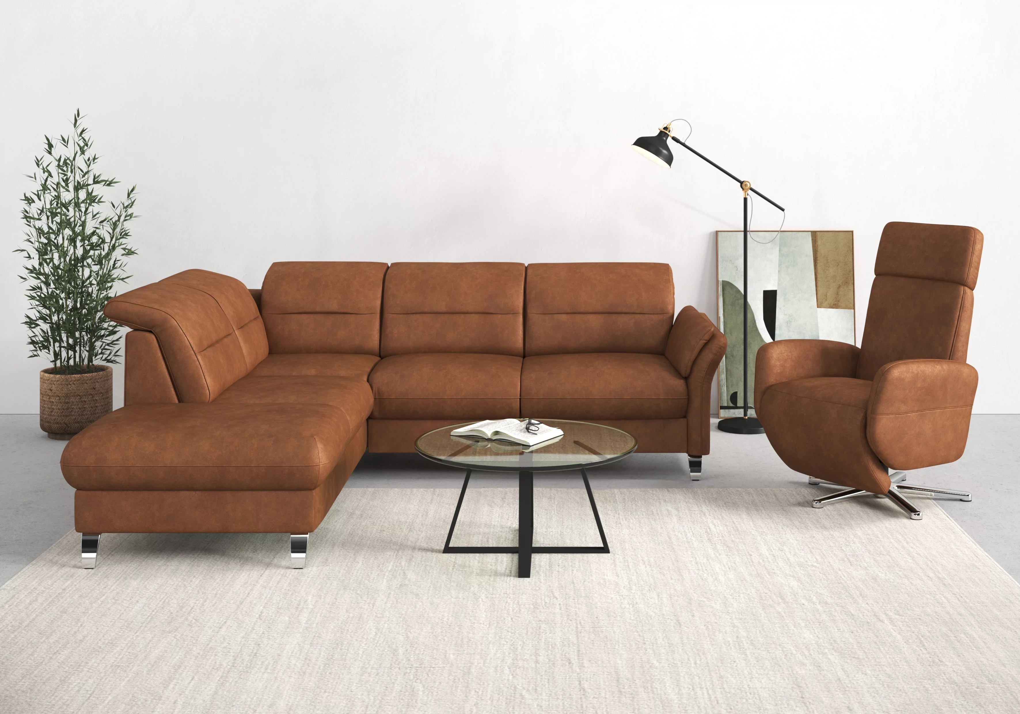 sit&more Ecksofa "Grenoble L-Form", Federkern, wahlweise mit Bettfunktion, günstig online kaufen