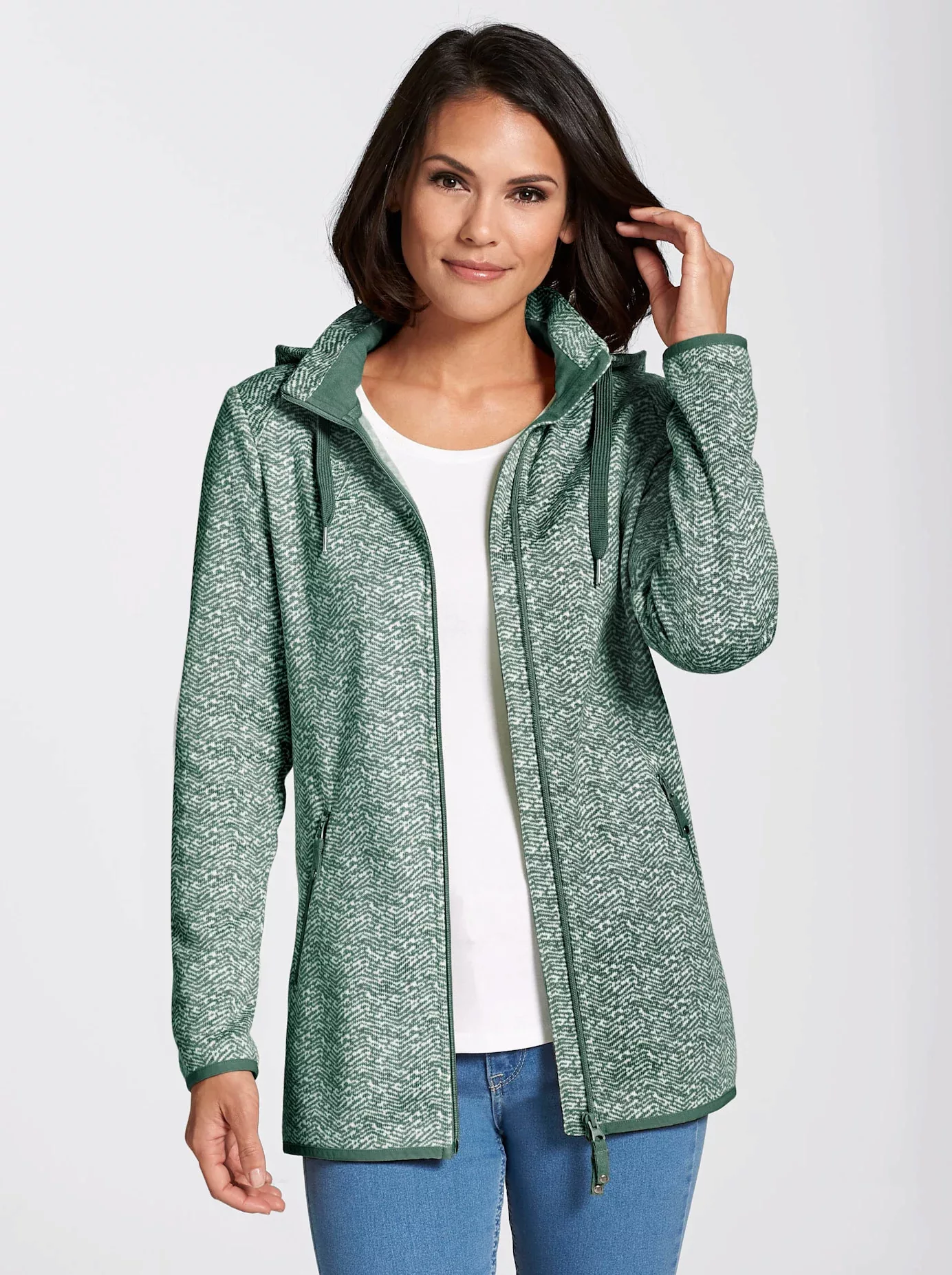 Casual Looks Kapuzenfleecejacke günstig online kaufen