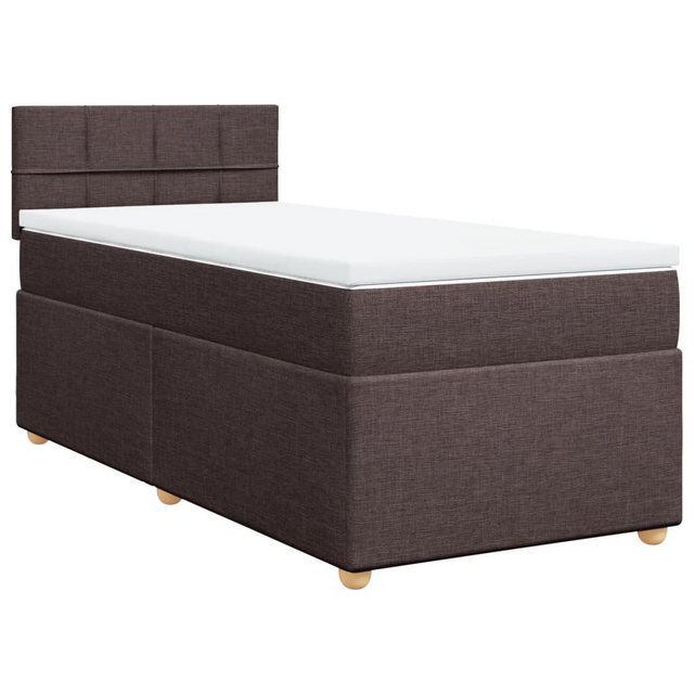 vidaXL Bett Boxspringbett mit Matratze Dunkelbraun 90x200 cm Stoff günstig online kaufen