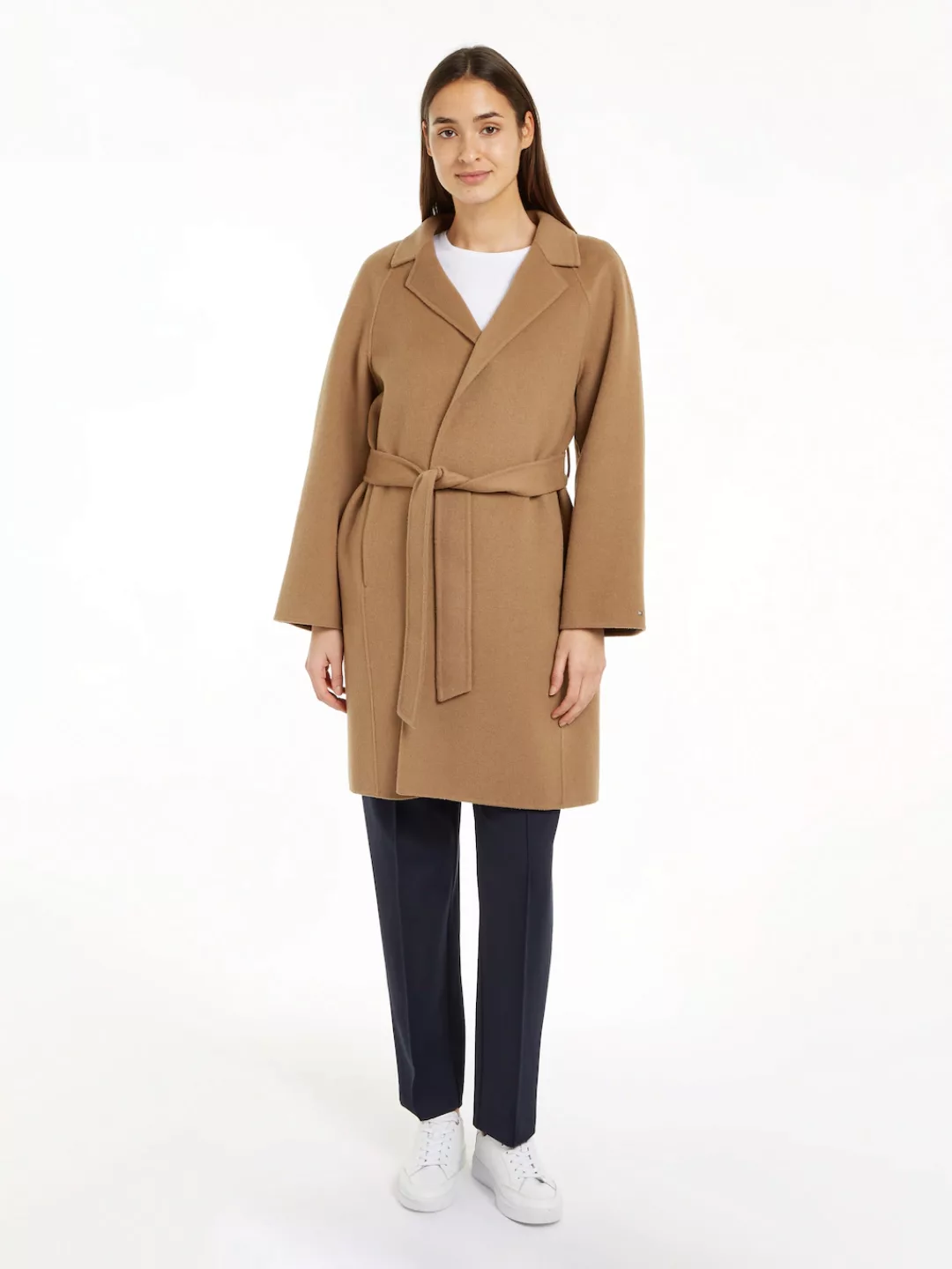 Tommy Hilfiger Kurzmantel "REG DF WOOL BELTED COAT", mit Gürtel günstig online kaufen