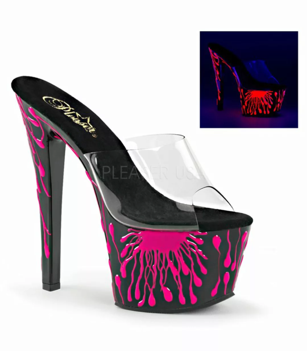 Plateau Pantolette SKY-301-5 - Neon Pink (Schuhgröße: EUR 35) günstig online kaufen