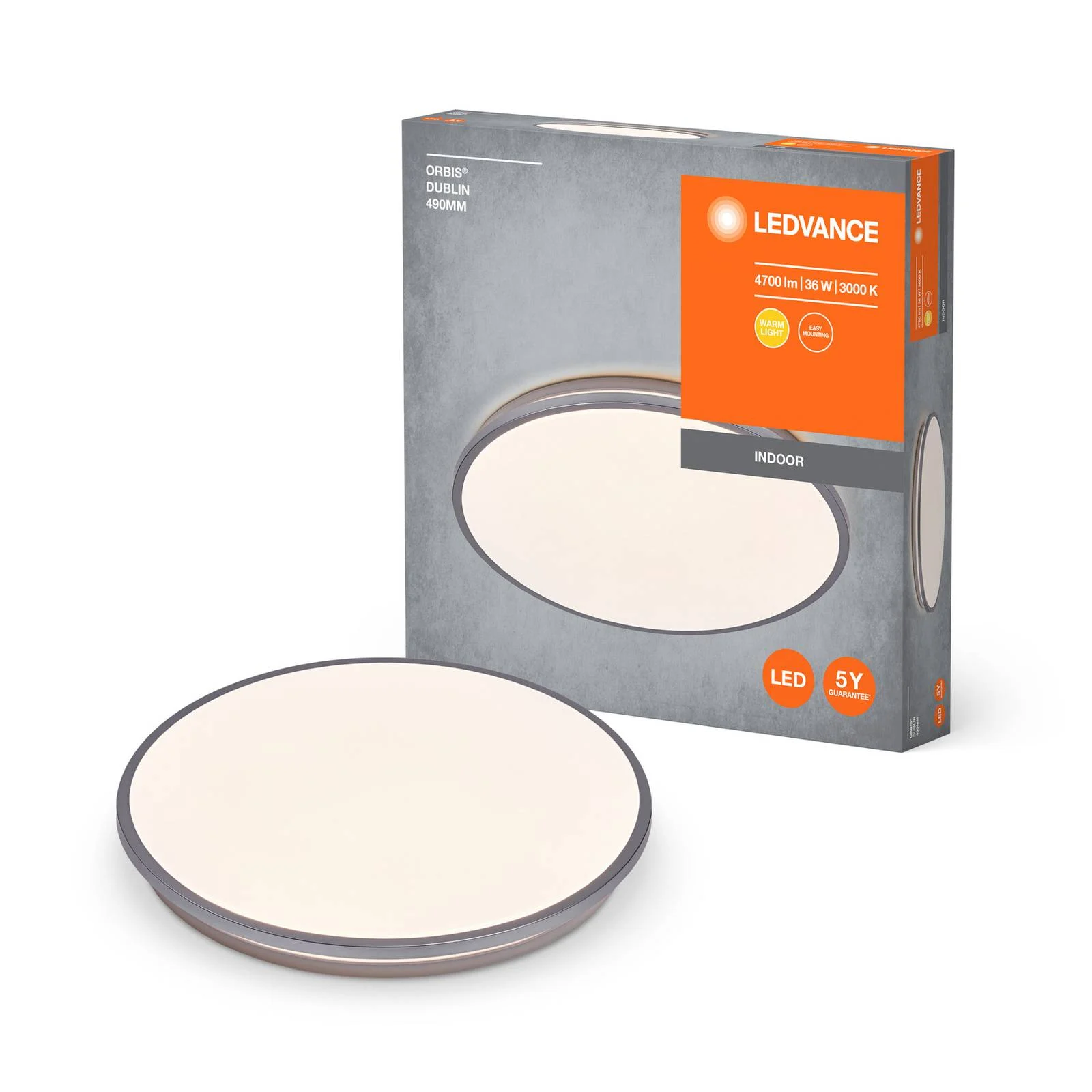Ledvance Orbis Dublin LED-Deckenlampe silber 49cm günstig online kaufen
