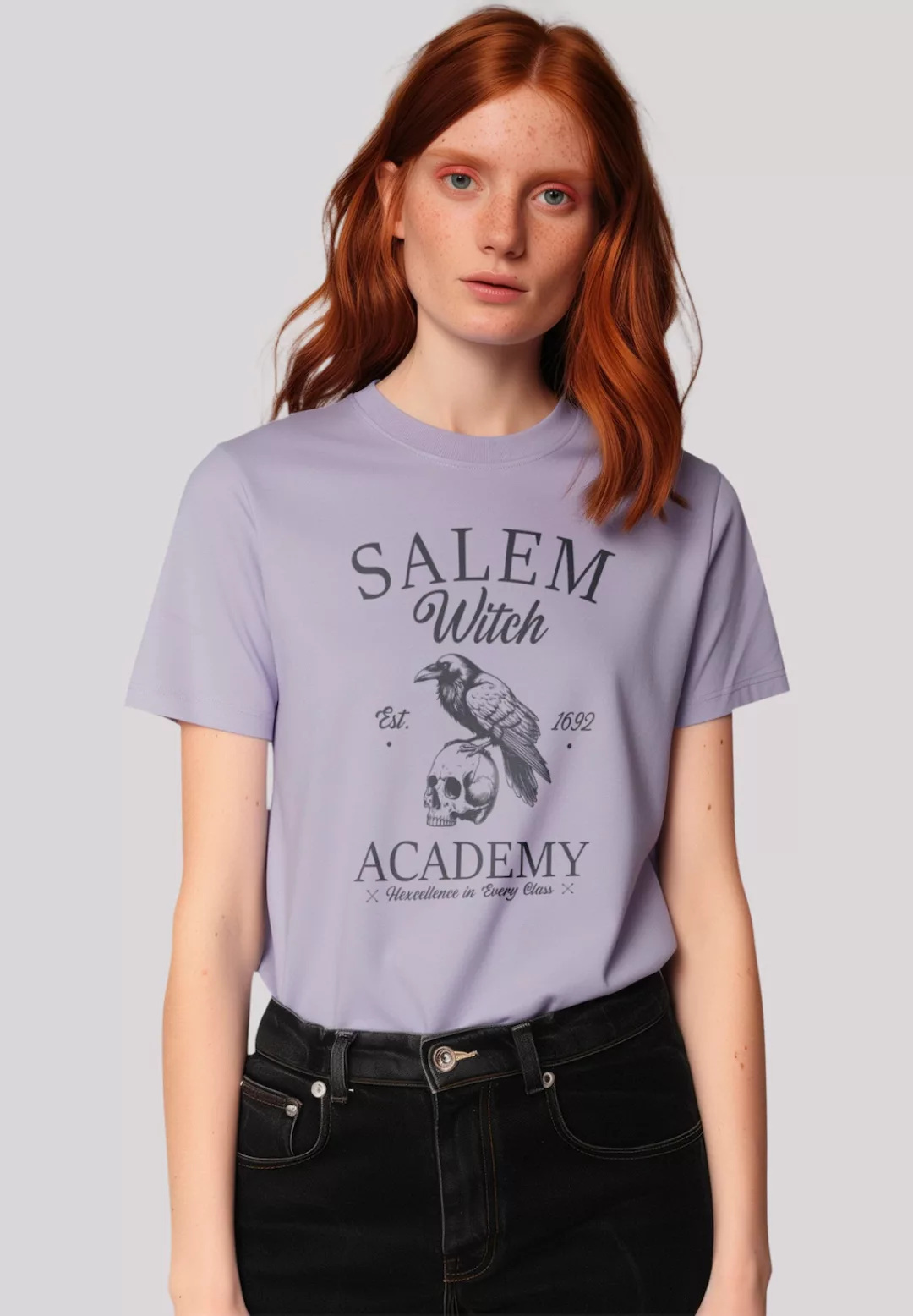 F4NT4STIC T-Shirt "Halloween University Salem witch crow skull", Premium Qu günstig online kaufen