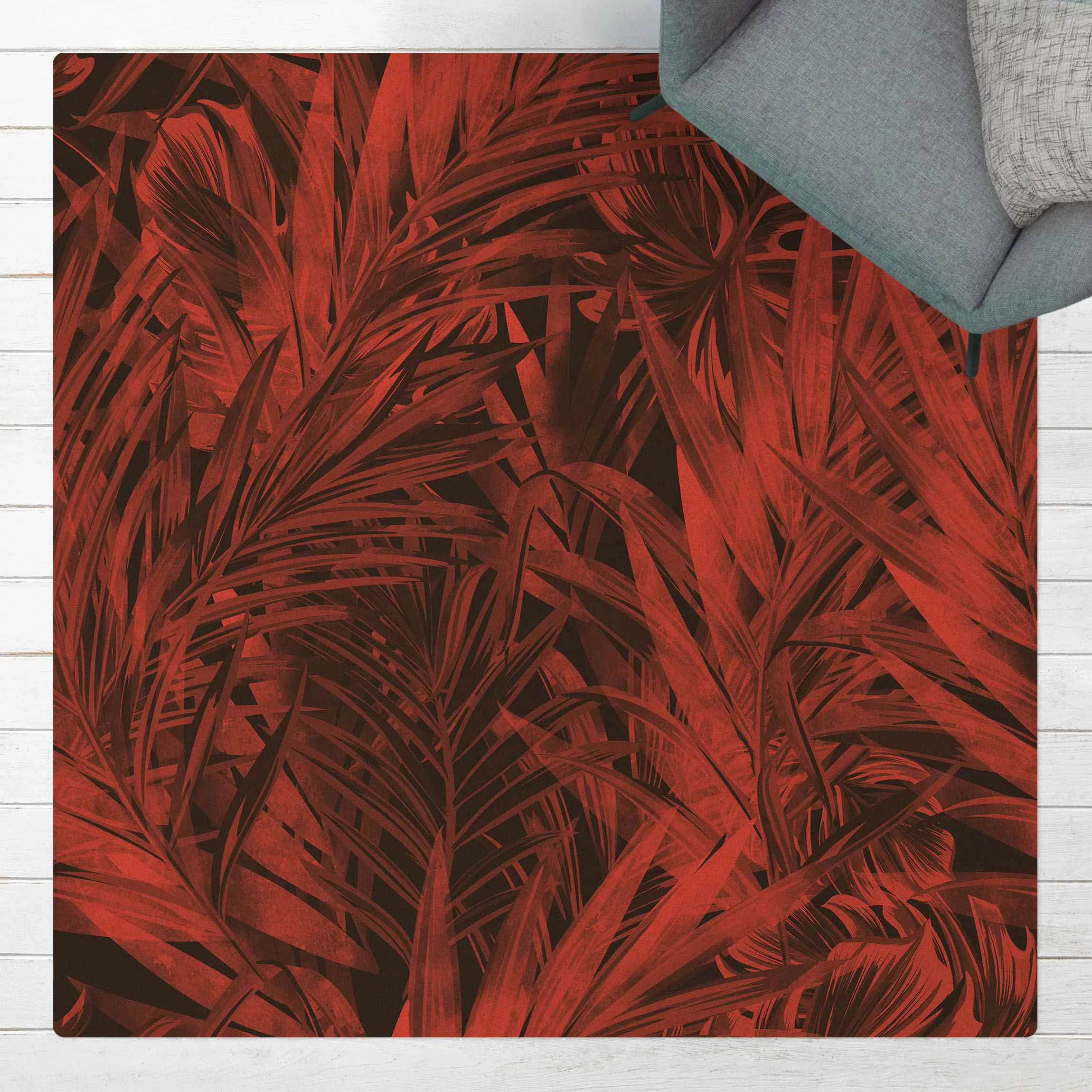 Kork-Teppich Tropisches dunkles Unterholz Rot günstig online kaufen