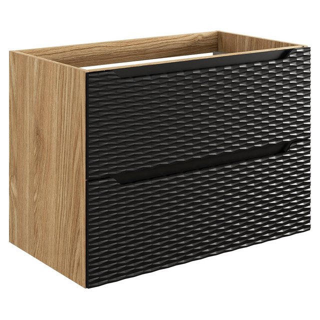 Lomadox Waschbeckenschrank OLUO-56-BLACK Waschtischunterschrank, 80cm, Eich günstig online kaufen